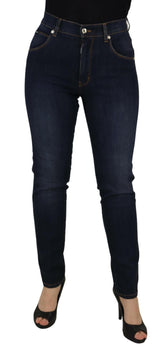Dolce & Gabbana Blue Cotton High Waist Skinny Denim Jeans -   -  Dolce & Gabbana.